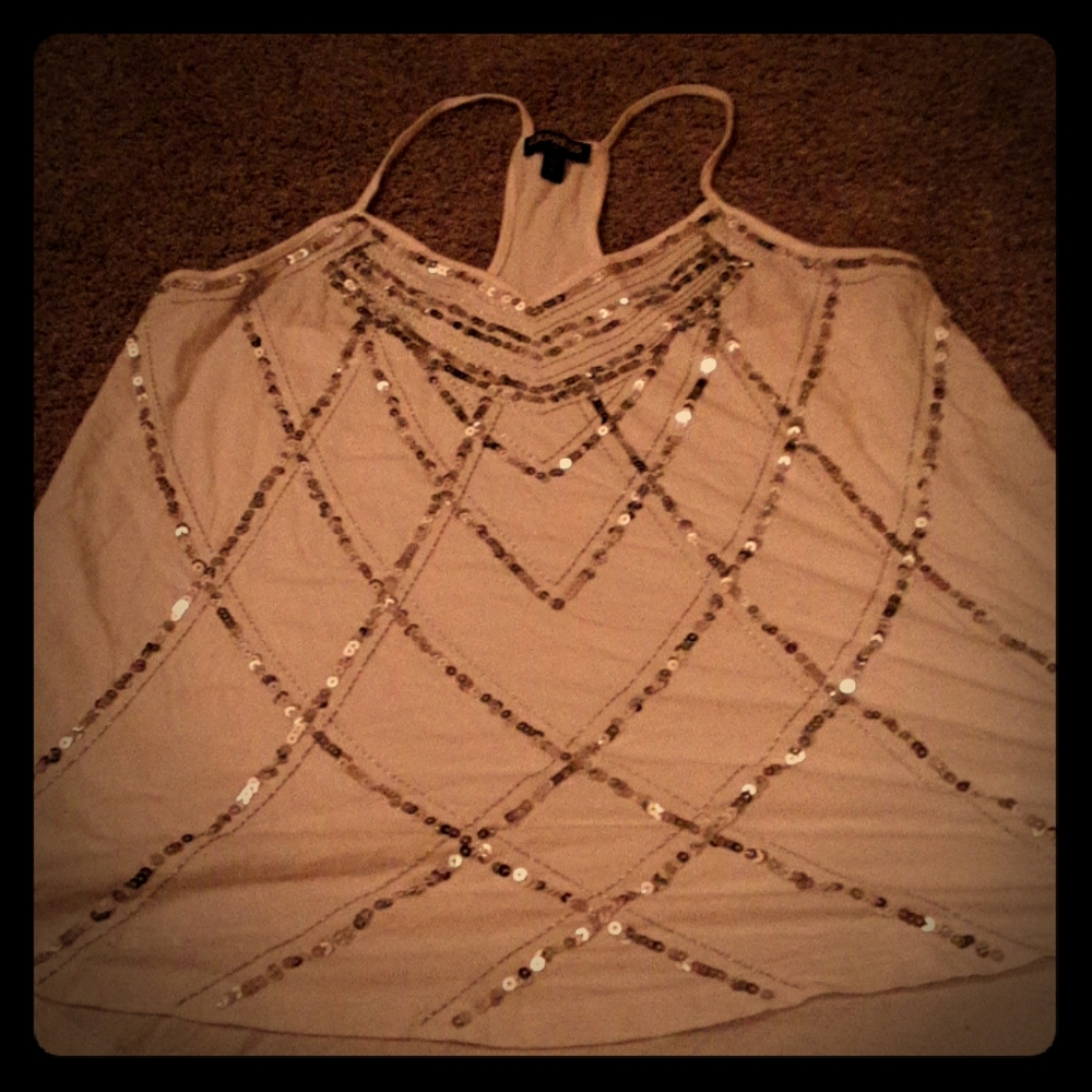 Cute soft white sequence top